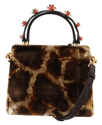 Thumbnail for Dolce & Gabbana Elegant Giraffe Pattern Welcome Bag with Gold Accents