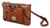 Thumbnail for Dolce & Gabbana Elegant Python Patterned Leather Wristlet