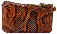 Thumbnail for Dolce & Gabbana Elegant Python Patterned Leather Wristlet