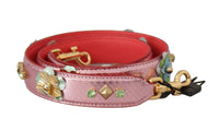 Thumbnail for Dolce & Gabbana Elegant Metallic Pink Leather Shoulder Strap