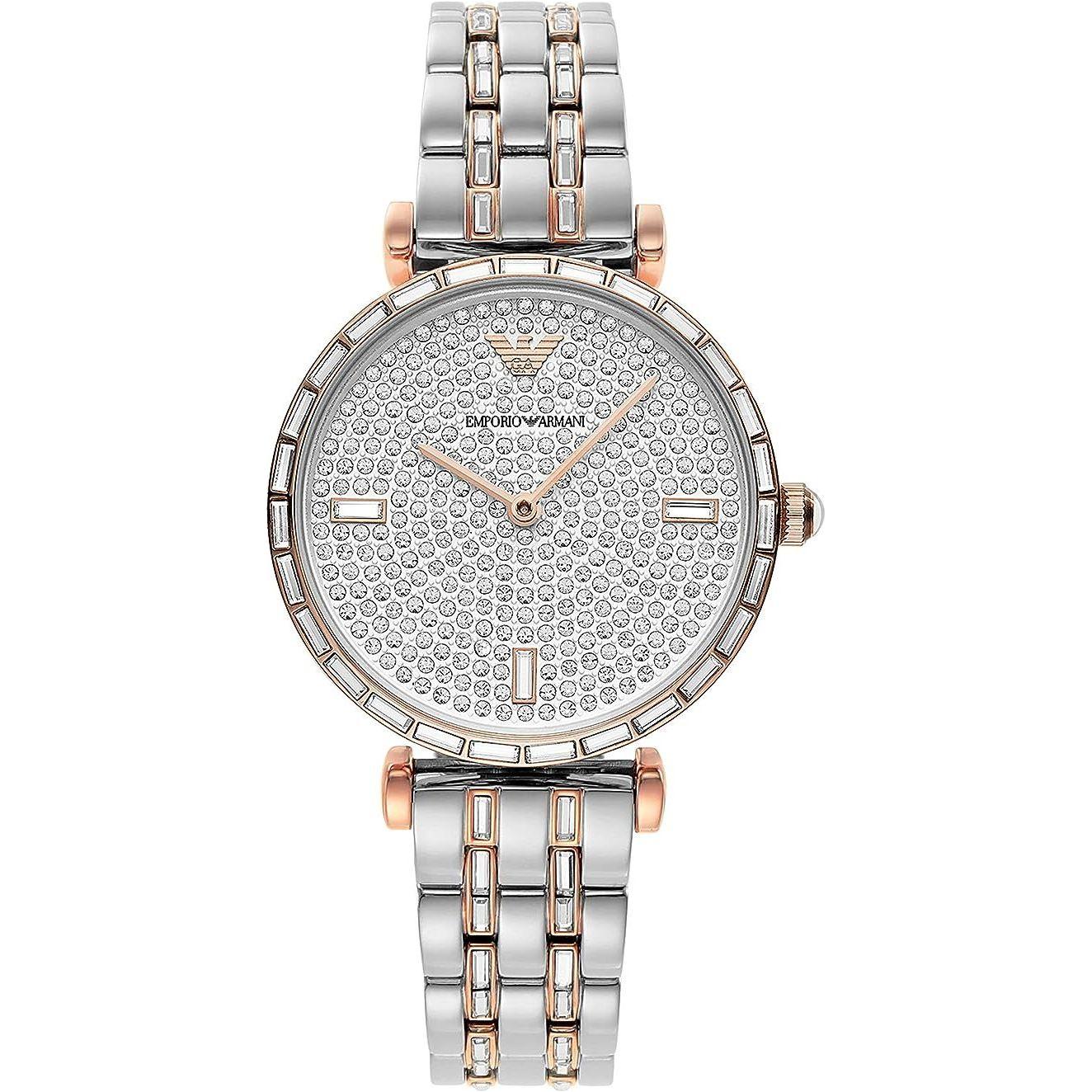 Luxour, Emporio Armani Elegant Two-Tone Crystal Pave Watch, 