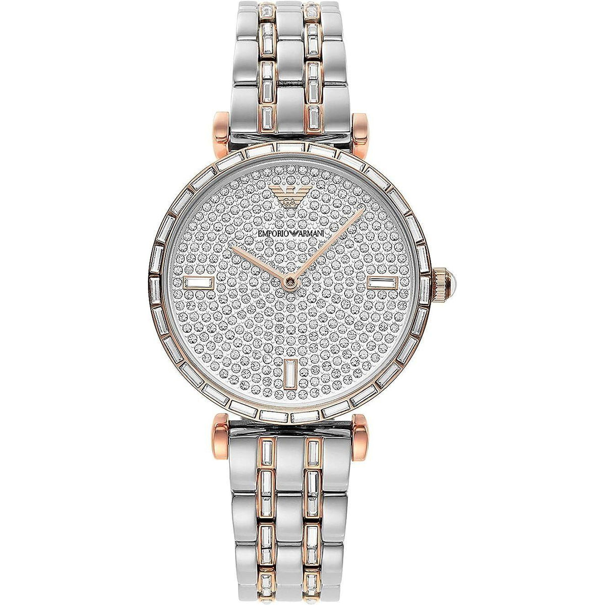 Luxour, Emporio Armani Elegant Two-Tone Crystal Pave Watch, 