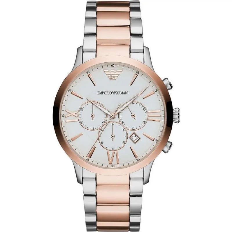 Luxour, Emporio Armani Elegant Two-Tone Timepiece for Men, 