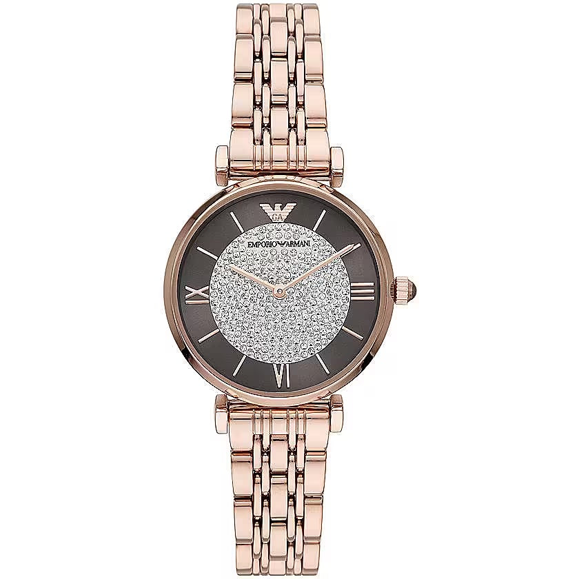 Luxour, Emporio Armani Elegant Rose Gold-Tone Ladies Watch, 