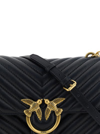 Thumbnail for PINKO Elegant Black Quilted Leather Shoulder Bag