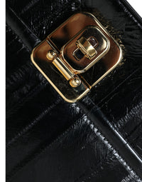 Thumbnail for Dolce & Gabbana Elegant Eelskin Leather Shoulder Bag