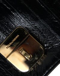 Thumbnail for Dolce & Gabbana Elegant Eelskin Leather Shoulder Bag