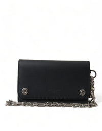 Thumbnail for Dolce & Gabbana Elegant Black Leather Shoulder Bag