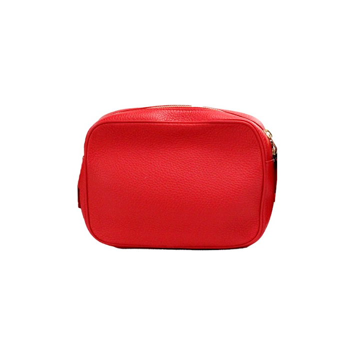 Luxour, Burberry Small Branded Bright Red Grainy Leather Camera Crossbody Bag, 