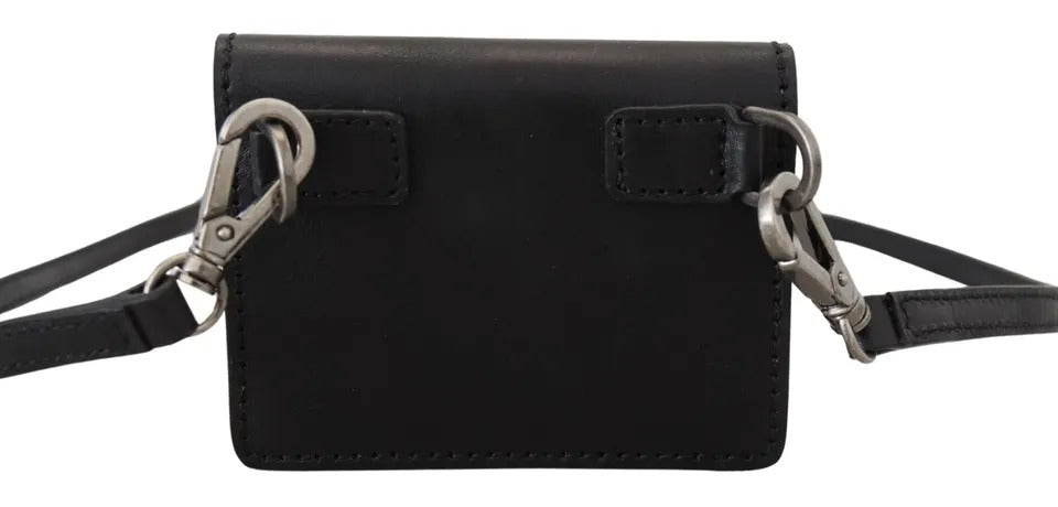 Luxour, Dolce & Gabbana Black Leather Bifold Shoulder Sling Women Wallet, 