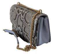 Thumbnail for Luxour, Dolce & Gabbana Blue Exotic Leather Shoulder Purse Cross Body Bag, 