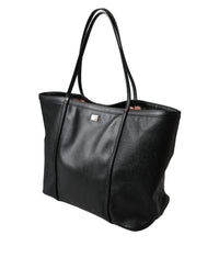 Thumbnail for Dolce & Gabbana Black Leather Miss Escape Shopping Tote Women Bag