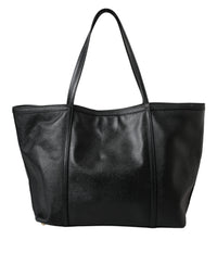 Thumbnail for Dolce & Gabbana Black Leather Miss Escape Shopping Tote Women Bag