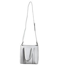 Thumbnail for Luxour, Brunello Cucinelli White Leather Logo Shoulder Strap Shopping Tote Bag, 