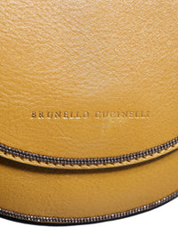 Thumbnail for Luxour, Brunello Cucinelli Light Brown Leather Logo Waist Strap Sling Bag, 