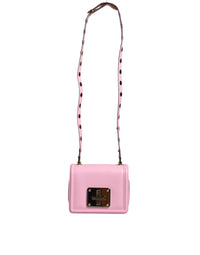 Thumbnail for Dolce & Gabbana Baby Pink LOLA Leather Studded Crossbody Strap Bag