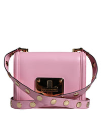 Thumbnail for Dolce & Gabbana Baby Pink LOLA Leather Studded Crossbody Strap Bag