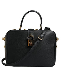 Thumbnail for Dolce & Gabbana Black Calfskin Leather Welcome Handbag Bag