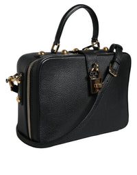 Thumbnail for Dolce & Gabbana Black Calfskin Leather Welcome Handbag Bag