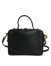 Thumbnail for Dolce & Gabbana Black Calfskin Leather Welcome Handbag Bag