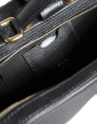 Thumbnail for Dolce & Gabbana Black Calfskin Leather Welcome Handbag Bag