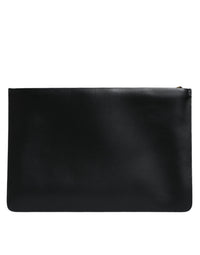 Thumbnail for Dolce & Gabbana Black Calfskin Leather Mediterranean Pouch Bag