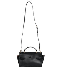 Thumbnail for Dolce & Gabbana Black Leather SICILY Top Handle Crossbody Bag