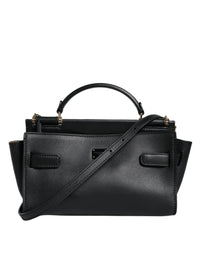 Thumbnail for Dolce & Gabbana Black Leather SICILY Top Handle Crossbody Bag