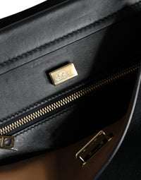 Thumbnail for Dolce & Gabbana Black Leather SICILY Top Handle Crossbody Bag