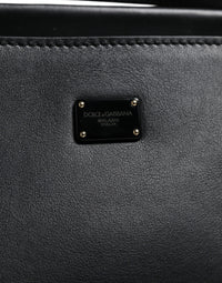 Thumbnail for Dolce & Gabbana Black Leather SICILY Top Handle Crossbody Bag