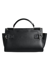 Thumbnail for Dolce & Gabbana Black Leather SICILY Top Handle Crossbody Bag