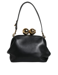 Thumbnail for Dolce & Gabbana Black Calfskin Leather Shoulder Clutch Bag