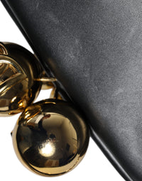 Thumbnail for Dolce & Gabbana Black Calfskin Leather Shoulder Clutch Bag