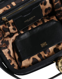 Thumbnail for Dolce & Gabbana Black Calfskin Leather Shoulder Clutch Bag