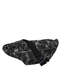 Thumbnail for Dolce & Gabbana Black Leopard Fabric Belt Waist Fanny Pack Bag