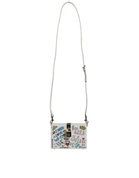 Thumbnail for Dolce & Gabbana White Graffiti Print Clutch Crossbody Bag