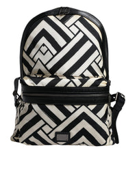 Thumbnail for Dolce & Gabbana Black White Nylon Leather Travel Back Pack Bag