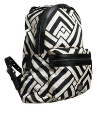 Thumbnail for Dolce & Gabbana Black White Nylon Leather Travel Back Pack Bag