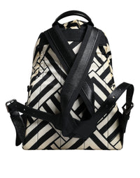 Thumbnail for Dolce & Gabbana Black White Nylon Leather Travel Back Pack Bag