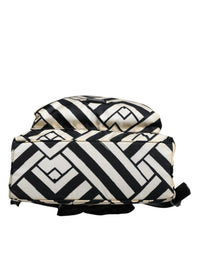 Thumbnail for Dolce & Gabbana Black White Nylon Leather Travel Back Pack Bag