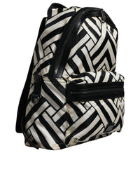 Thumbnail for Dolce & Gabbana Black White Nylon Leather Travel Back Pack Bag