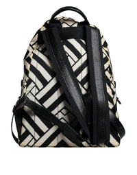 Thumbnail for Dolce & Gabbana Black White Nylon Leather Travel Back Pack Bag