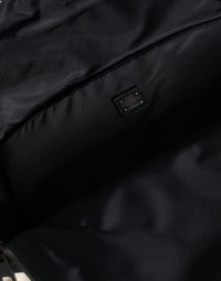 Thumbnail for Dolce & Gabbana Black White Nylon Leather Travel Back Pack Bag