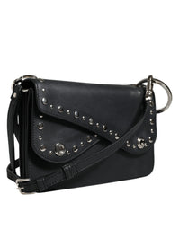 Thumbnail for Dolce & Gabbana Black Small Leather Studded Shoulder Crossbody Bag