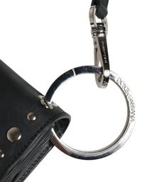 Thumbnail for Dolce & Gabbana Black Small Leather Studded Shoulder Crossbody Bag