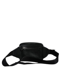 Thumbnail for Dolce & Gabbana Black Leather LED Logo Belt Waist Fanny Pack Bag