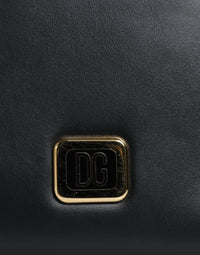 Thumbnail for Dolce & Gabbana Black Leather Logo Plaque Neck Strap Card Coin Wallet