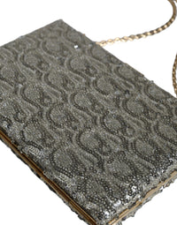 Thumbnail for Dolce & Gabbana Silver Sequined Clutch Evening Crossbody Bag