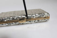 Thumbnail for Dolce & Gabbana Silver Sequined Clutch Evening Crossbody Bag