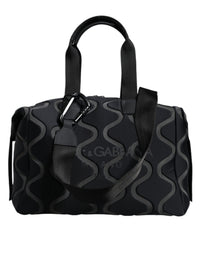 Thumbnail for Dolce & Gabbana Black Neoprene Logo Sport Gym Duffel Shoulder Bag